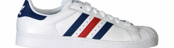 Superstar II White/Navy/Red Leather