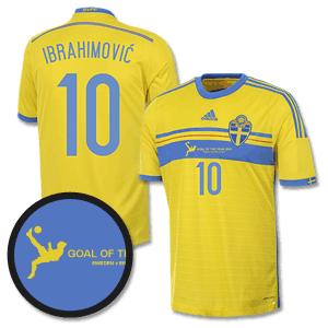 Sweden Home Ibrahimovic Shirt 2014 2015 Inc Goal