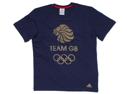 Adidas Team GB Large Logo Supporters T-Shirt Navy/Gold
