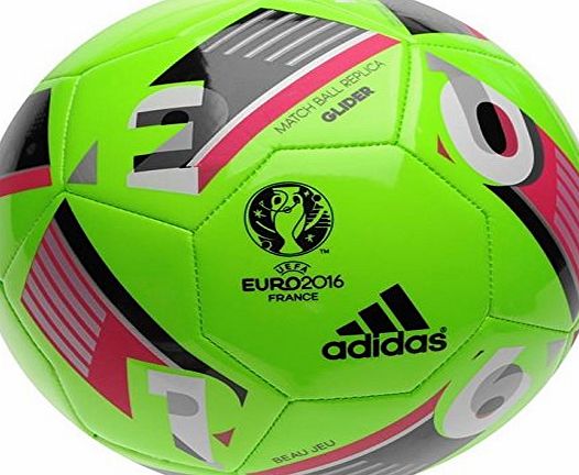 adidas UEFA EURO 2016 Glider Replica Football Ball 14 Panel Playing Sports Solar Green Size 5