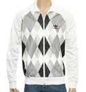 Adidas White and Black Full Zip Sweatshirt