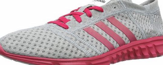 adidas Womens breeze 202s w Textile Running Shoes Gray Grau (Mid Grey S14 / Vivid Berry S14 / Running White Ftw) Size: 44