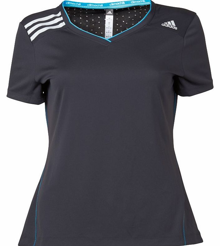 Adidas Womens Climachill T-Shirt Black/Solblu