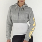 Adidas Womens Fuse Short Hoody Grey Heather/Glow