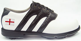 adidas Z Traxion 3 Stripe White/Black Golf Shoe with St. George Cross