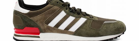 Adidas ZX 700 Khaki/White Suede Trainers