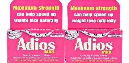 Adios Max Herbal Slimming Tablets Twin Pack