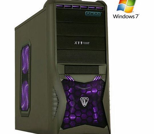 ADMI FX-4170 Gaming PC with Windows 7 (AMD FX-4170 Four Core Bulldozer 4.20GHz CPU, WIFI, AMD Radeon R7 240 2GB Graphics Card, 1TB Hard Drive, 8GB DDR3 Memory, HDMI 1080p, USB 3.0, Purple LED Case) (pre-in