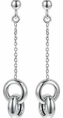 Adoration Sterling Silver Hug Dropper Earrings