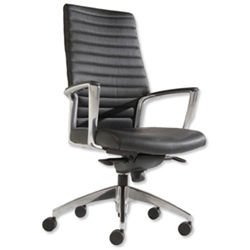 Adroit Zip Leather Black Executive Chair
