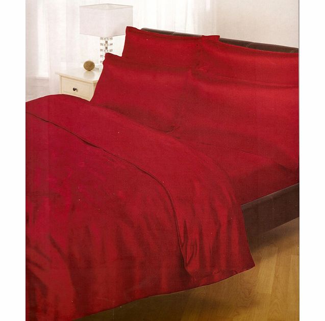 Adult Bedding Red Satin Super King Duvet Cover, Fitted Sheet