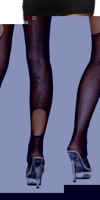 Black Fishnet Tights - Ripped Design
