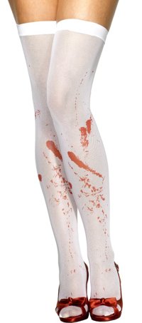 Adult White Stockings with Blood Stains