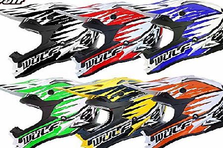 Advance WULFSPORT KIDS NEW ADVANCE MOTOCROSS MOTOR BIKE CYCLE ATV BMX QUAD ENDURO CRASH PROTECTION OFF ROAD SPORTS HELMET (L, YELLOW)