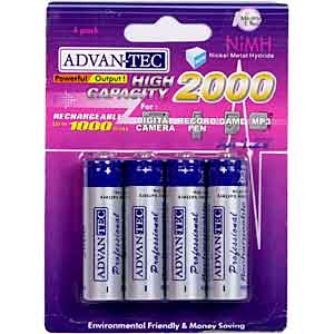 Advantec 4x AA Ni-MH Battery 2000 MAh