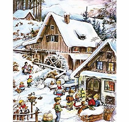 Advent Calendars Snow Scene Alpine Village Milk Chocolate Advent Calendar