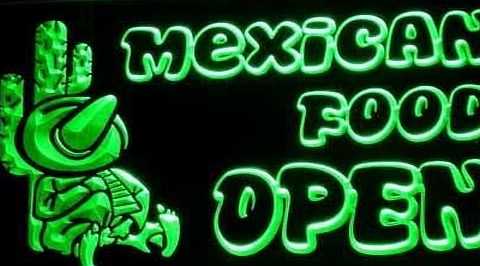 AdvPro Sign ADV PRO i101-g OPEN Mexican Food Cactu Bar Neon Light Sign