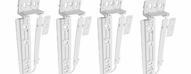 Fridge Freezer Door Plastic Mounting Slide Bracket Fixing Kit (Pack of 4)