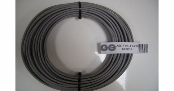Aerials, Satellites and Cables Ltd 2m of 6mm Twin and Earth Electrical Cable for Ovens and Cookers