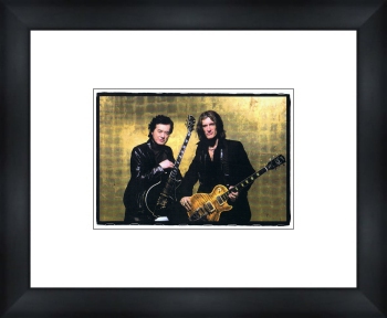 AEROSMITH Joe Perry and Jimmy Page - Los Angeles 2004 - Custom Framed Ross Halfin Card