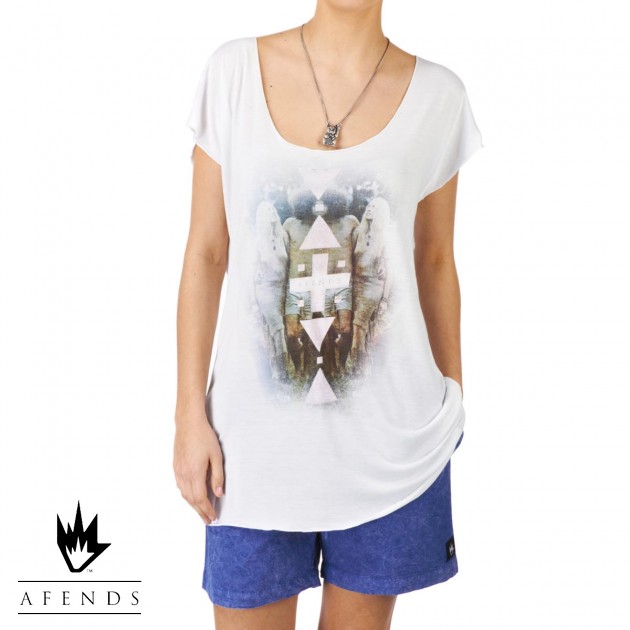 Afends Womens Afends Hendrix Sky T-Shirt - White