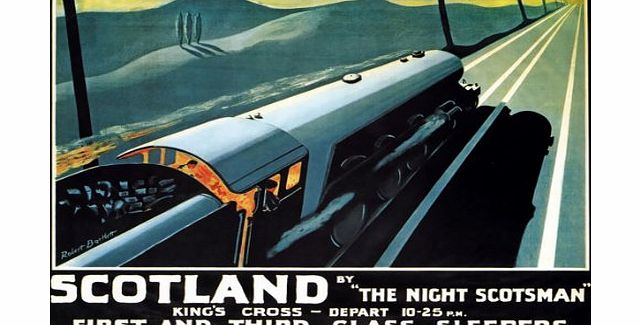 Affiche Prints TX108 Vintage Scotland Night Scotsman Railway Tourism Poster Re-print Reproduction Print Card - A5 (148mm x 210mm)