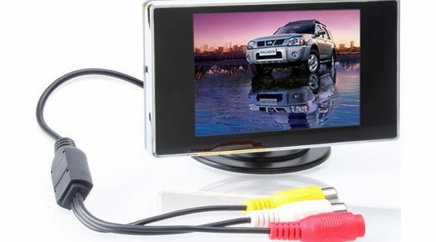 3.5-Inch TFT Color LCD Car Rear View Camera Monitor Support Screen Rotating and 2 AV Inputs, Used with Car Rearview Cameras, Car DVD, Serveillance Camera, STB, Satellite Receiver and other Vide