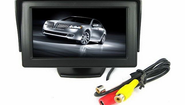  4.3-Inch TFT-LCD Car Rearview Monitor Support Screen Rotating and 2 AV Inputs, Support 640*480 Resolution Used with Car Rearview Cameras, Car DVD, Serveillance Camera, STB, Satellite Receiver a