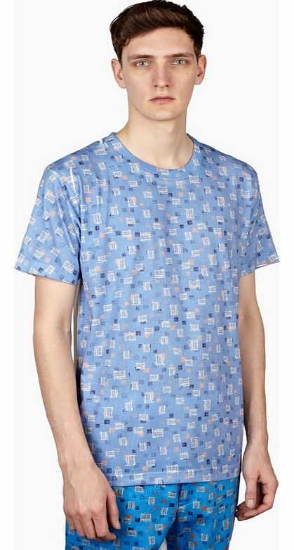 Agi and Sam Mens Blue Carpet Full Print T-Shirt