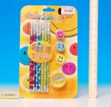 AGP Pencils - Erasers - Sharpner Stationery Set - Smiley (D92495C)