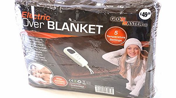 AGP1496_BROWN BROWN GLOWMASTER LUXURY FLEECE HEATED ELECTRIC OVERBLANKET BLANKET THROW