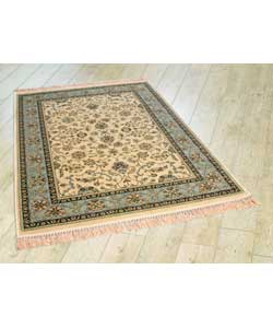 Blue Border Faux Silk Rug