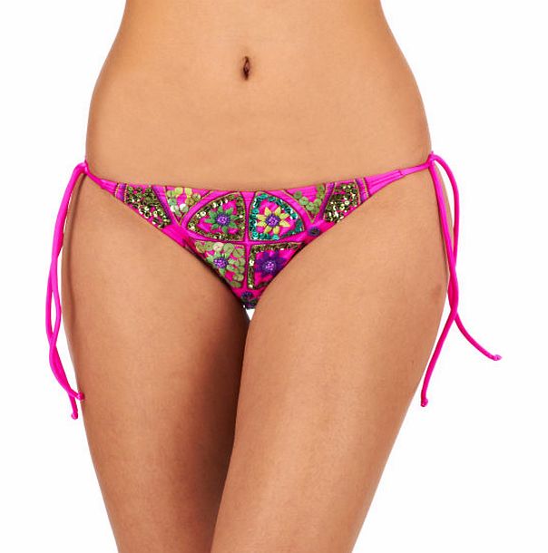 Aguaclara Womens Aguaclara Cusco Carnival Tie Side Bikini
