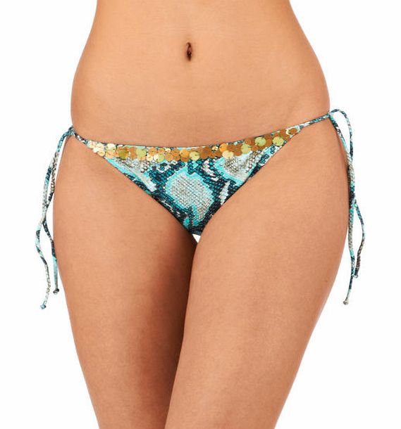 Aguaclara Womens Aguaclara Golden Amazon Side Tie Bikini