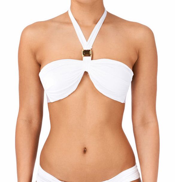 Aguaclara Womens Aguaclara White Elegance Bandeau Bikini