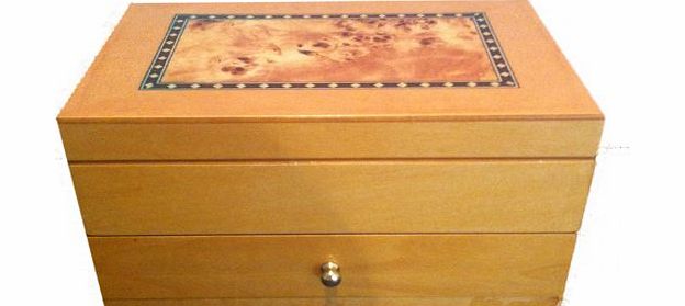 Aguerotto Wooden Jewellery Box - Jewel Case - Unique Exclusive Design (Oak)