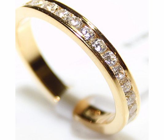 Ah! Jewellery Engraving Of Your Choice! Ah! Jewellery. Womens Channel Set Most Sparkly Lab Diamonds Ring. Outstanding Quality Full Eternity Band. 18k Gold Over Sterling Silver 925 Stamped.