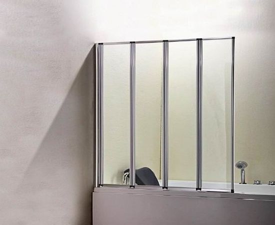 Aica bathrooms 1000x1400mm 4 Folding Chrome Shower Bath Screen glass (FF10)