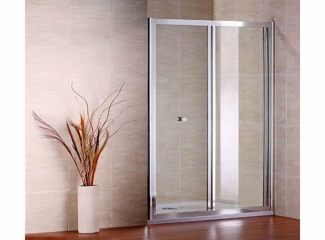 Aica bathrooms 700mm Chrome Bifold Shower Door Cubicle Enclosure Screen Glass (NS2-70)