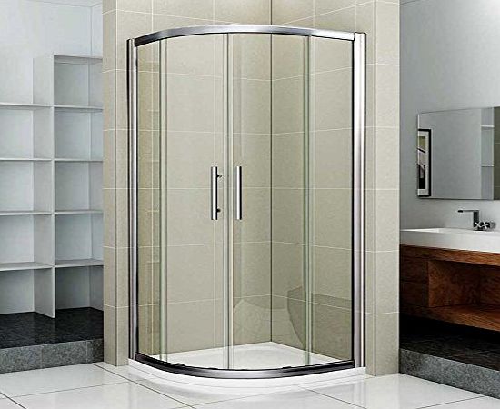 Aica bathrooms 800 X 800mm QUADRANT SHOWER ENCLOSURE DOOR CUBICLE  STONE TRAY