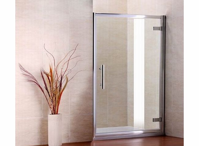 Aica bathrooms 900mm Chrome Hinge shower enclosure cubicle glass door (NS8-90-H)