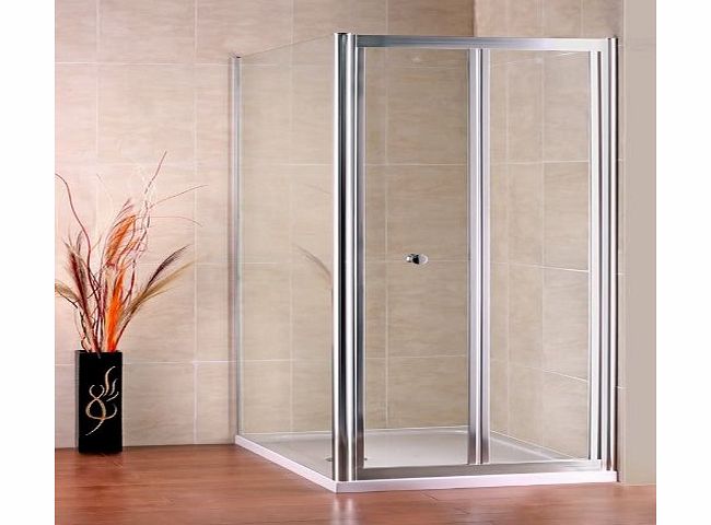 900x900mm Bifold Shower Door Enclosure Cubicle Stone Tray(NS2-90+NS3-90+ASR99)