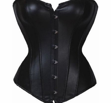Aimerfeel Free UK delivery Stunning Ladies Leather Look Black Corset And G String, size -S (6-8) aimerfeel lingerie