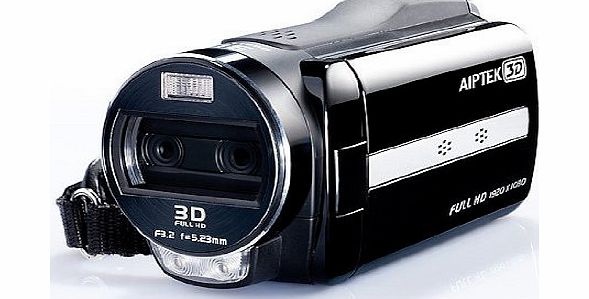 Aiptek 3D iH3 1080p Full HD Camcorder (5MPx2, 10x Digital Zooom in 2D, 4x Digital Zoom in 3D ) 3.2 inch 3D LCD