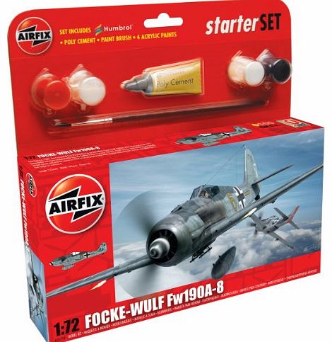 Airfix 1:72 Focke Wulf 190A-A Starter Aircraft Model Set (Small)