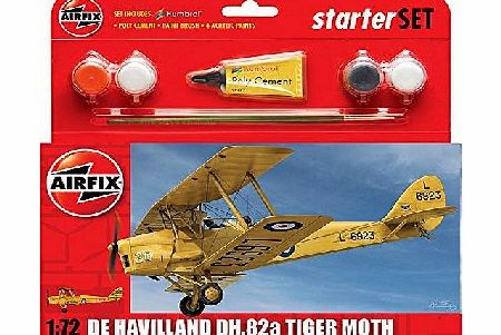 Airfix 1:72 Scale De Havilland DH.82a Tiger Moth Starter Set