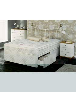 airsprung Carlton Trizone Cushion Top Double Divan - 4 Drws