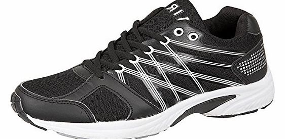 Airtech Mens Airtech Lightweight Running Trainers Shoes BLACK SIZE 8