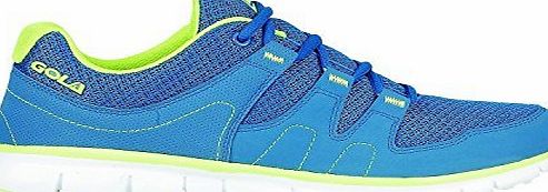 Airtech Mens Shock Absorbing Running Shoe Trainers Jogging Gym Fitness Trainer New Shoes (7 UK, Blue/Volt)