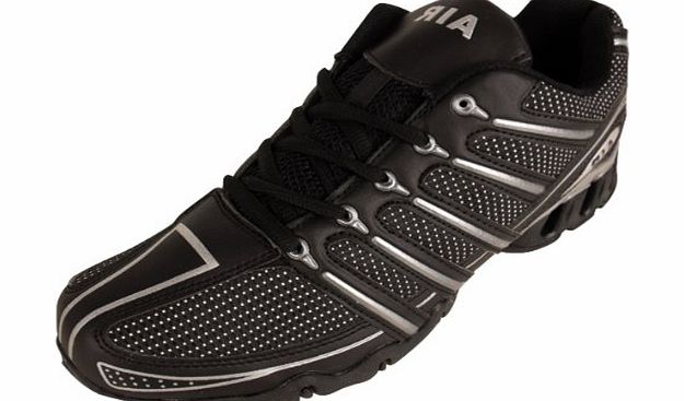 Airtech Mens Shock Absorbing Running Trainers Black Jogging Gym Trainer Shoes UK 7